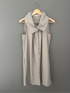 Rachel Roy Sleeveless Taupe Bow-Collar Dress | Size 4
